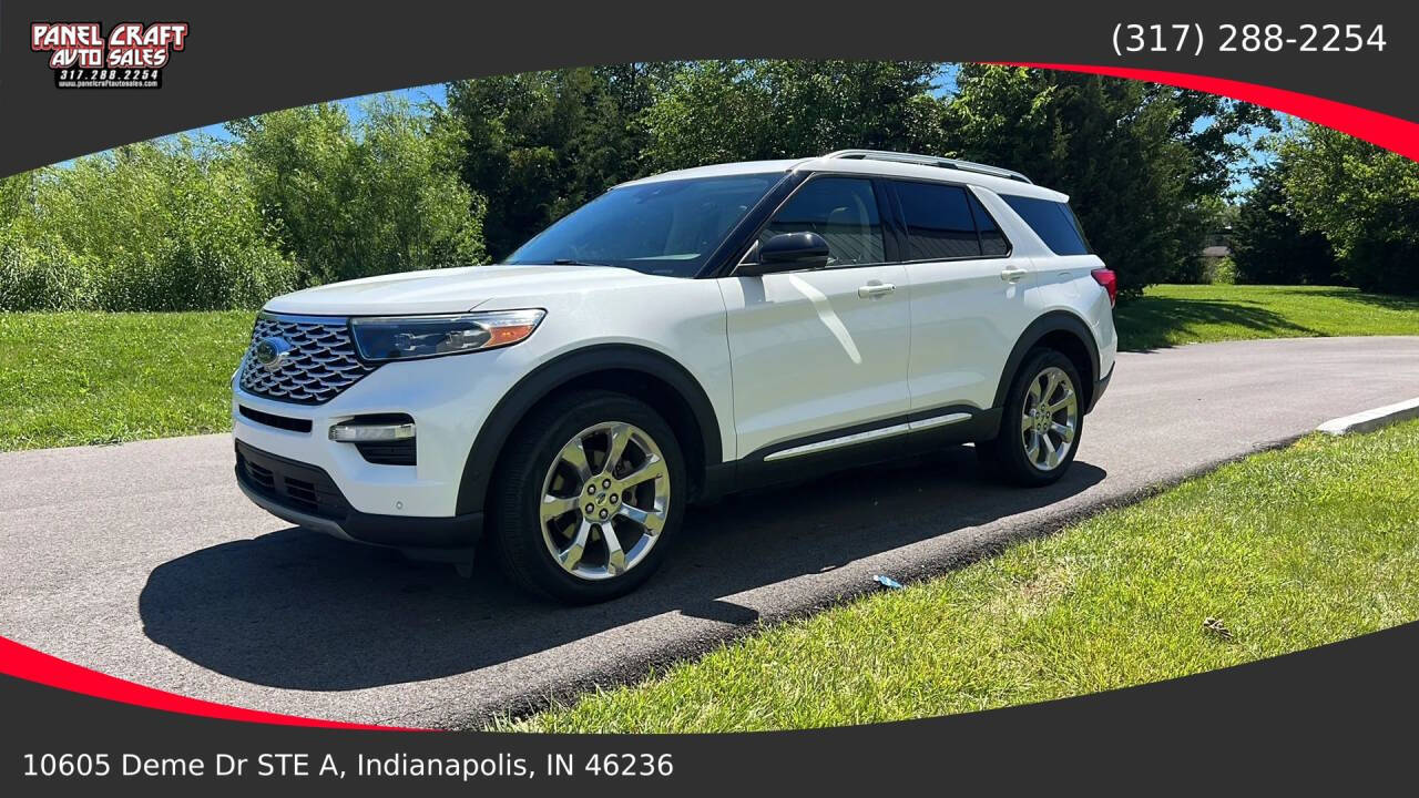 White 2020 Ford Explorer Platinum AWD Platinum 4dr SUV 1