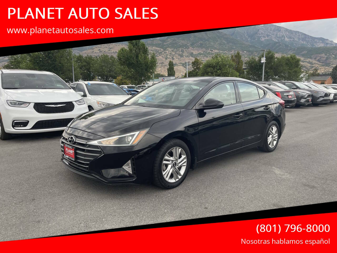 Black 2020 Hyundai Elantra Sedan Front-Wheel Drive Continuously Variable Transmission