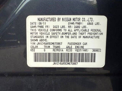 2012 Infiniti G37 Sedan x