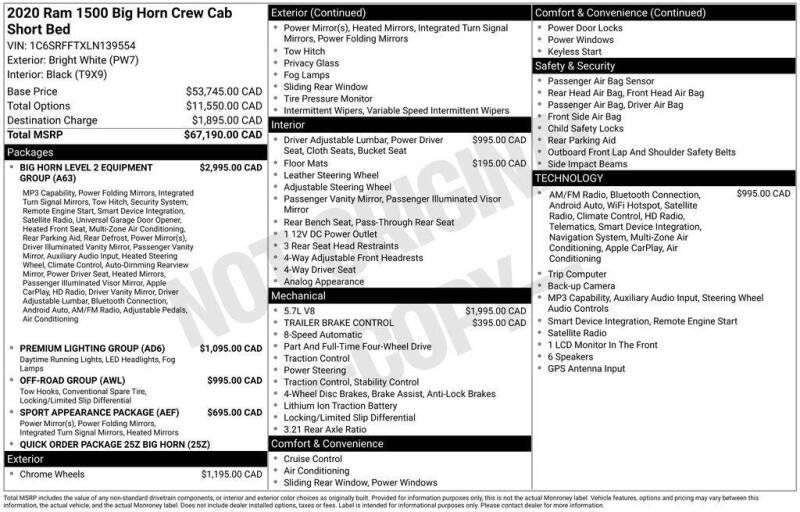 2020 RAM 1500
