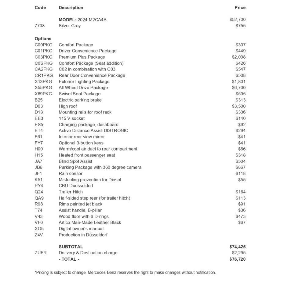 2024 Mercedes-Benz Sprinter for sale at New Sprinter Vans in Fort Mitchell, KY