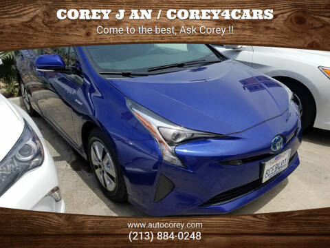 2017 Toyota Prius for sale at WWW.COREY4CARS.COM / COREY J AN in Los Angeles CA