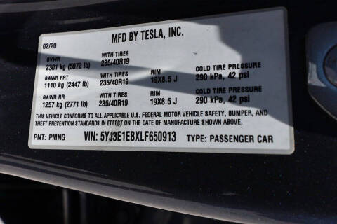 2020 Tesla Model 3 Long Range