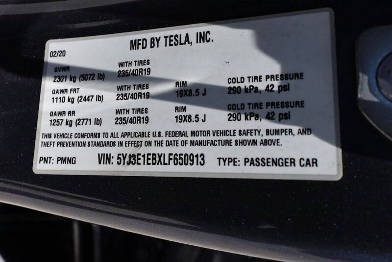 2020 Tesla Model 3 Long Range