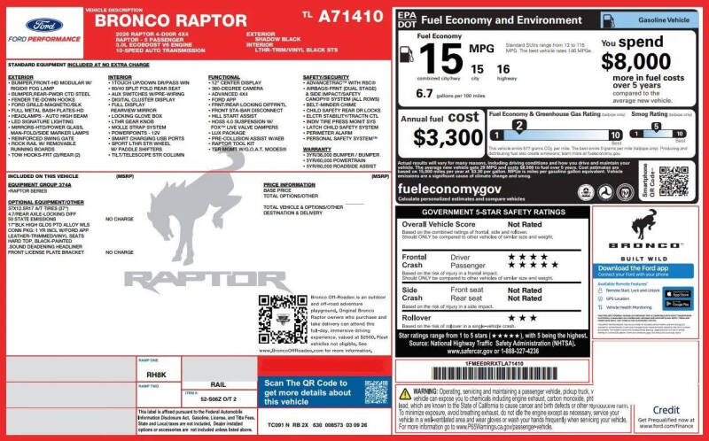 2026 Ford Bronco Raptor