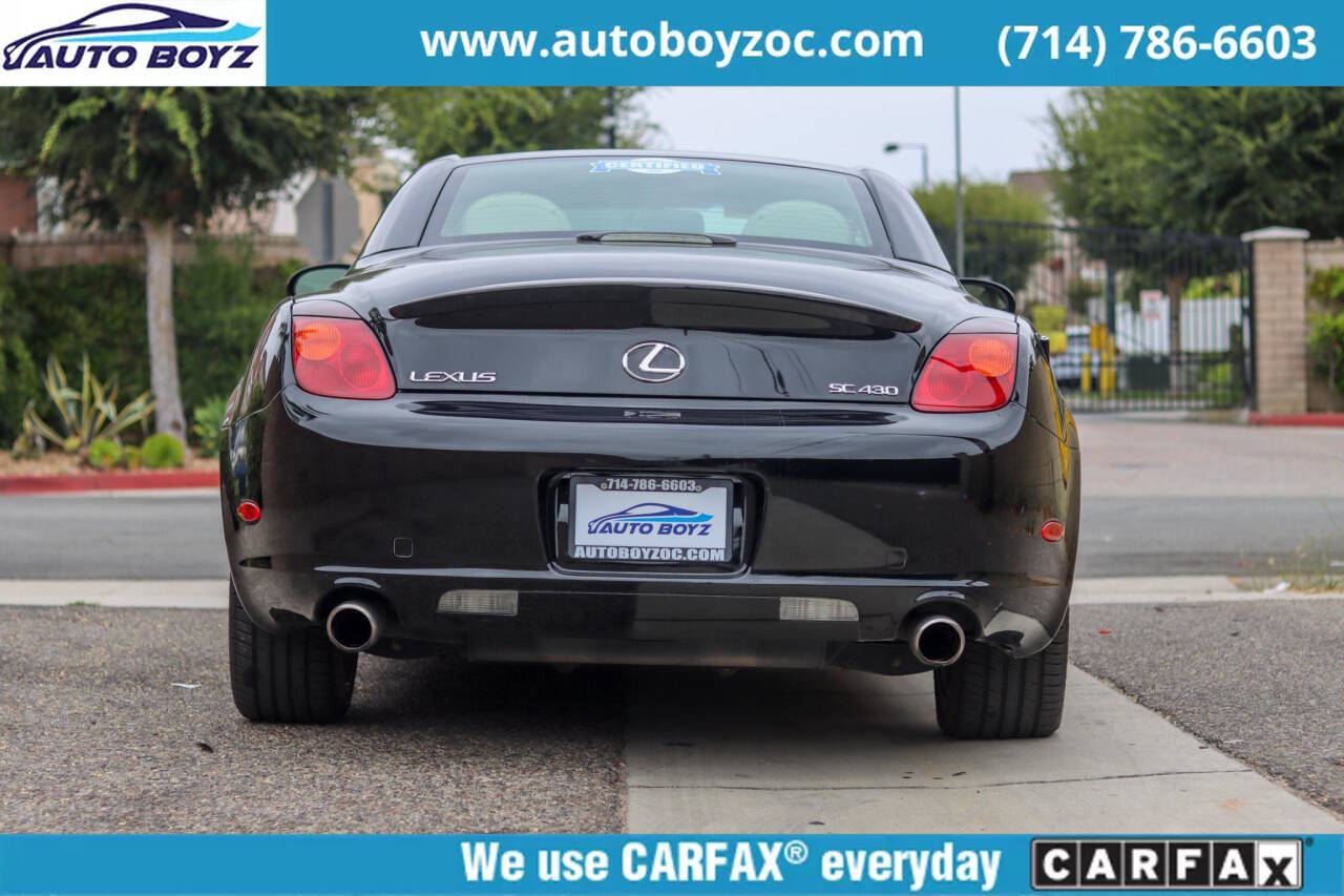 2002 Lexus SC 430 for sale at Auto Boyz in Garden Grove, CA