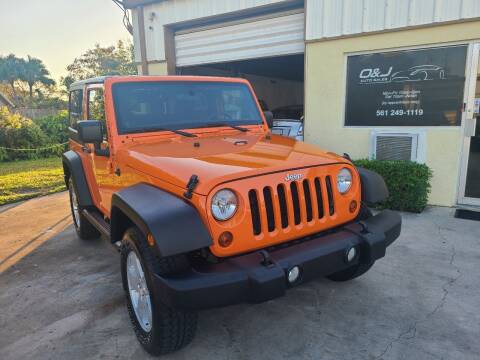 2012 Jeep Wrangler for sale at O & J Auto Sales in Royal Palm Beach FL