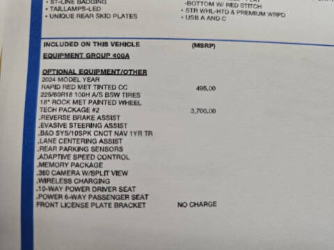 2024 Ford Escape Hybrid ST-Line Select