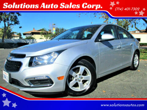 2016 Chevrolet Cruze Limited for sale at Solutions Auto Sales Corp. in Orange CA