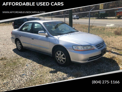 2002 Honda Accord for sale at AFFORDABLE USED CARS in North Chesterfield VA