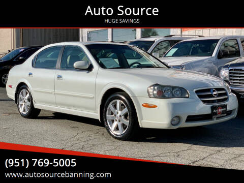 2002 Nissan Maxima for sale at Auto Source in Banning CA