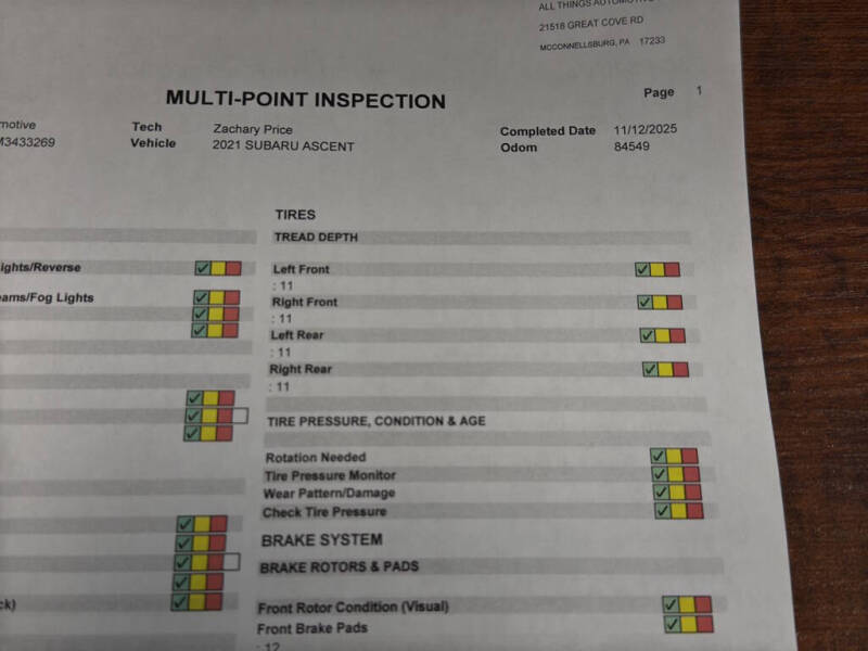 2021 Subaru Ascent Touring