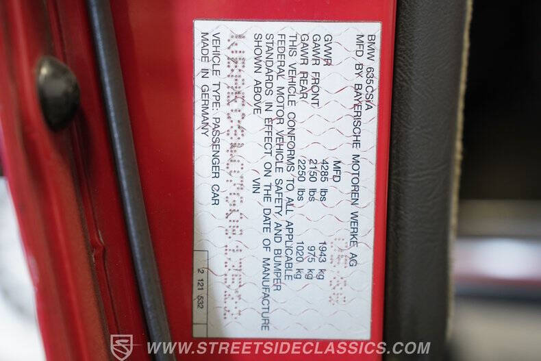 1986 BMW 6 Series 635CSi