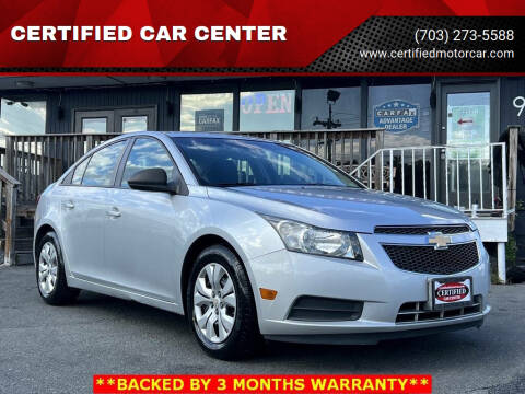 2013 Chevrolet Cruze for sale at CERTIFIED CAR CENTER in Fairfax VA