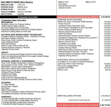 2023 Kia Niro EV Wave