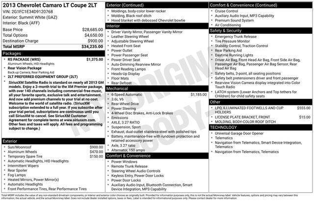 2013 Chevrolet Camaro LT