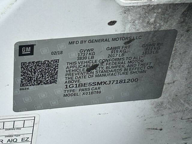 2018 Chevrolet Cruze LT Auto