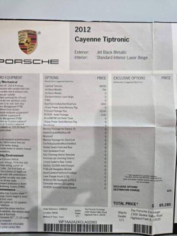 2012 Porsche Cayenne Tiptronic