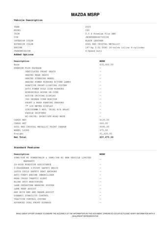 2025 Mazda CX-5 2.5 S Premium Plus