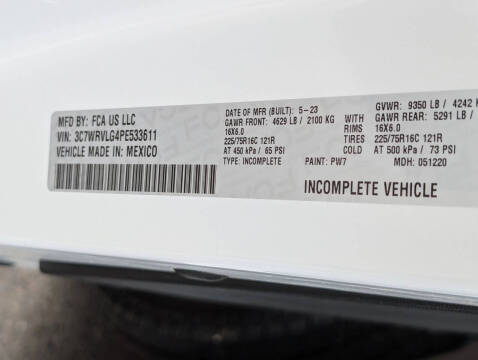 2023 RAM ProMaster 3500 159 WB