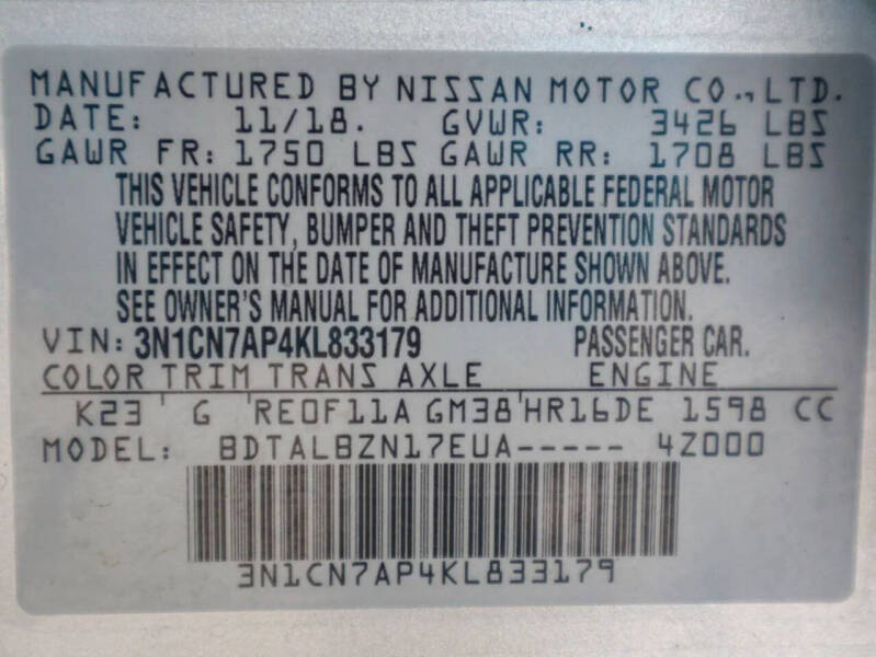 2019 Nissan Versa