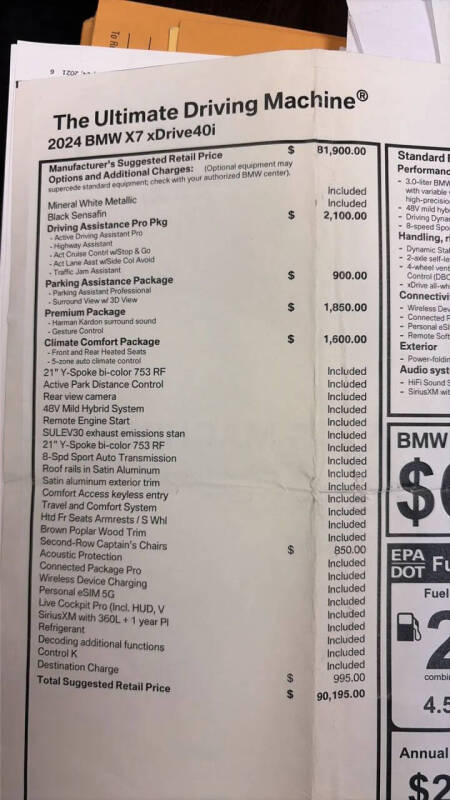 2024 BMW X7 xDrive40i