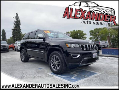 2018 Jeep Grand Cherokee for sale at Alexander Auto Sales Inc in Whittier CA