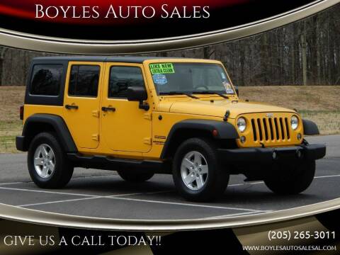 2015 Jeep Wrangler Unlimited for sale at Boyles Auto Sales in Jasper AL