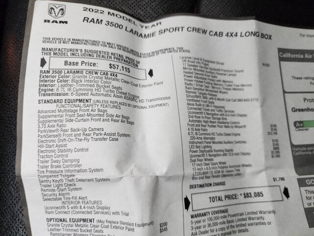 2022 RAM 3500 Laramie