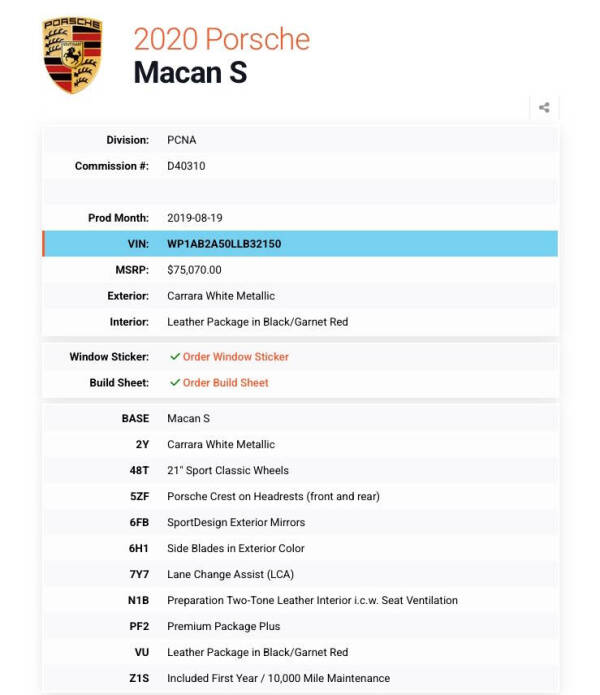 2020 Porsche Macan S