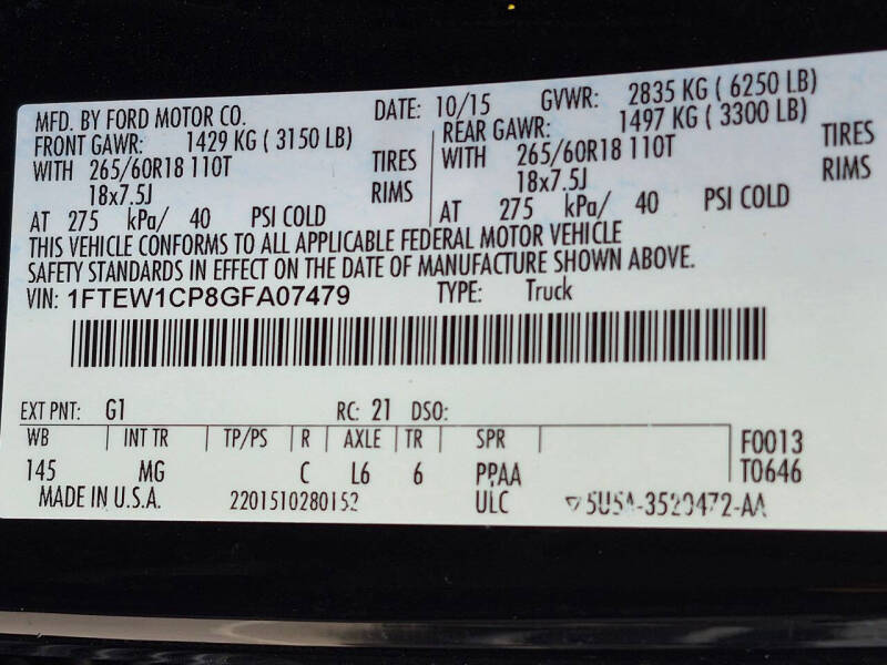 2016 Ford F-150 XLT