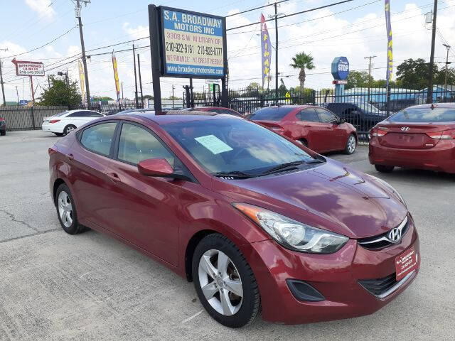 2013 Hyundai Elantra for sale at S.A. BROADWAY MOTORS INC in San Antonio TX