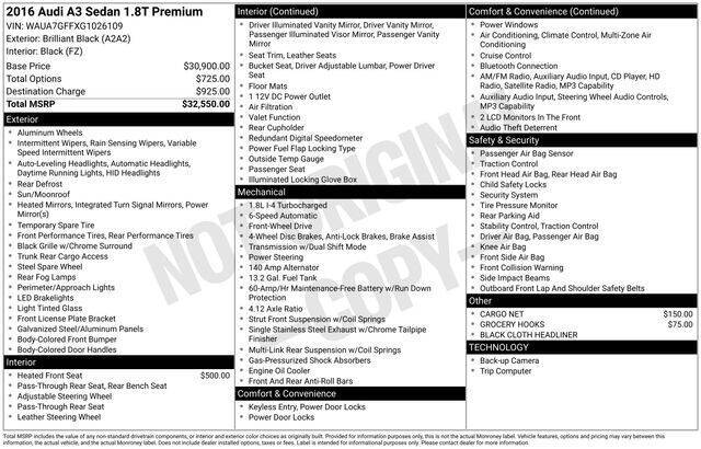 2016 Audi A3 1.8T Premium