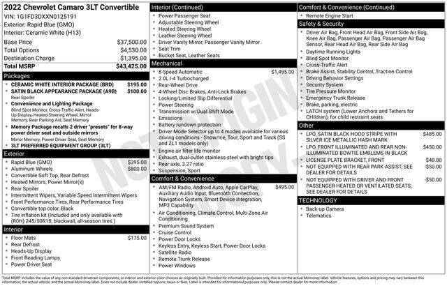 2022 Chevrolet Camaro LT