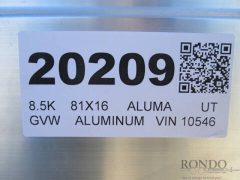 2027 Aluma Utility 8016TA-EL-BT-RTD
