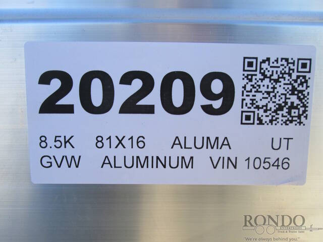 2027 Aluma Utility 8016TA-EL-BT-RTD