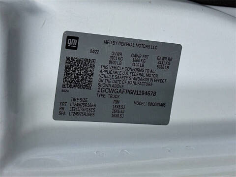 2022 Chevrolet Express 2500