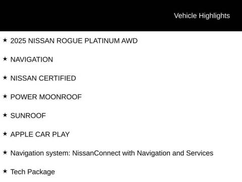 2025 Nissan Rogue Platinum