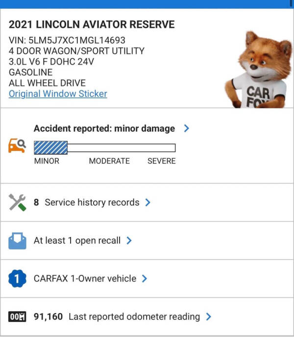 2021 Lincoln Aviator Reserve