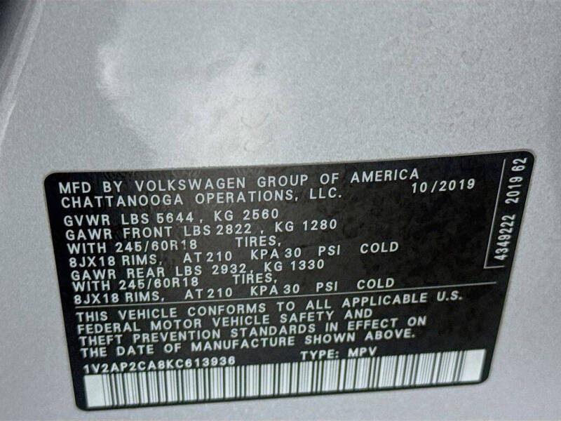 2019 Volkswagen Atlas S