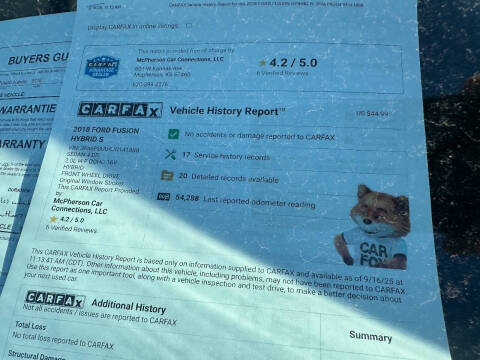 2018 Ford Fusion Hybrid S