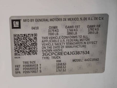 2018 Chevrolet Silverado 1500
