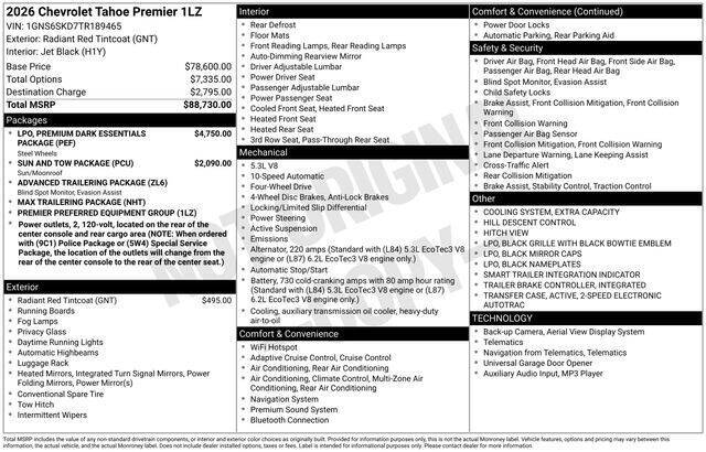 2026 Chevrolet Tahoe Premier