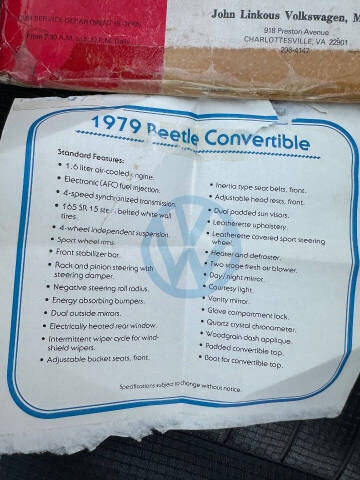 1979 Volkswagen Beetle Convertible