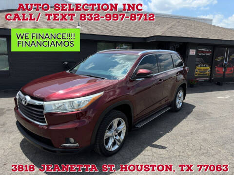 2016 Toyota Highlander for sale at Auto Selection Inc. in Houston TX
