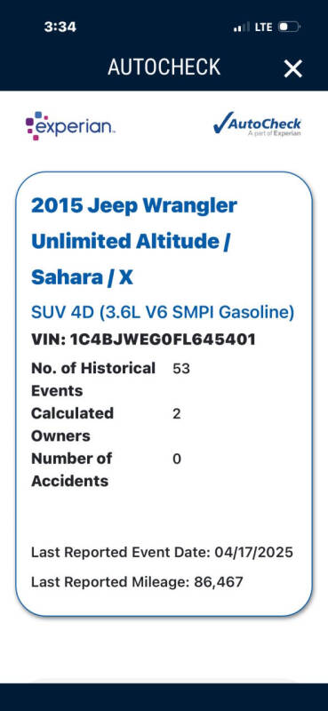 2015 Jeep Wrangler Unlimited Sahara