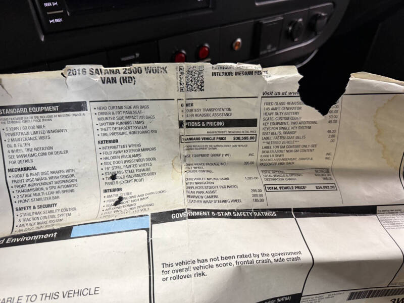 2016 GMC Savana 2500