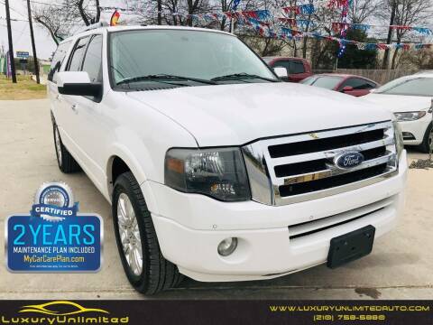 2012 Ford Expedition EL for sale at LUXURY UNLIMITED AUTO SALES in San Antonio TX