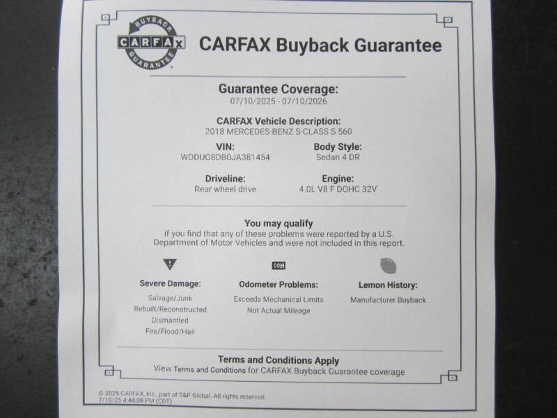 2018 Mercedes-Benz S-Class S 560