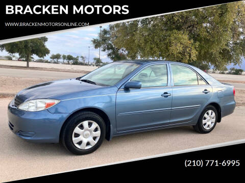 2002 Toyota Camry for sale at BRACKEN MOTORS in San Antonio TX